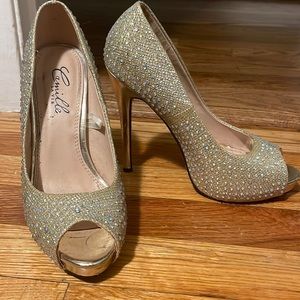 Womens Gold Heels